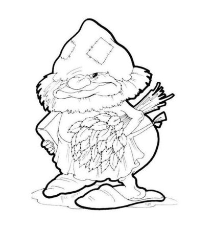 Раскраска гномик для детей 4-5 лет