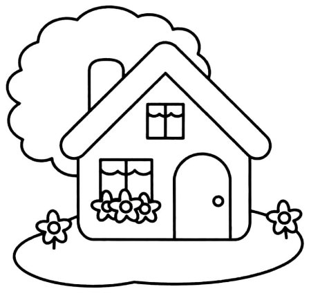 Раскраска. Домики