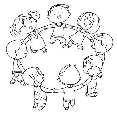 Хоровод раскраска для детей