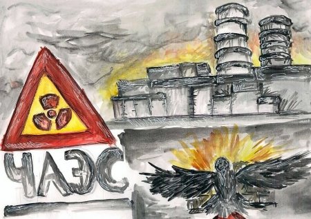Чернобыль ЧАЭС взрыв рисунок