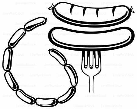 Сосиски раскраска для детей