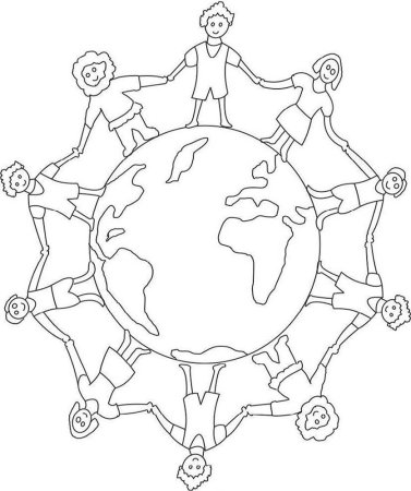 Раскраска дружат дети на планете