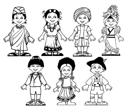 Раскраска Дружба народов