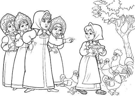 Раскраски по сказке крошечка Хаврошечка