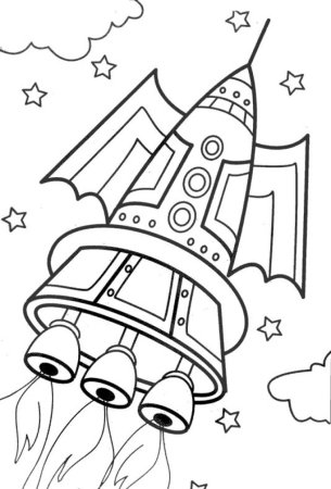 Раскраска ракета в космосе