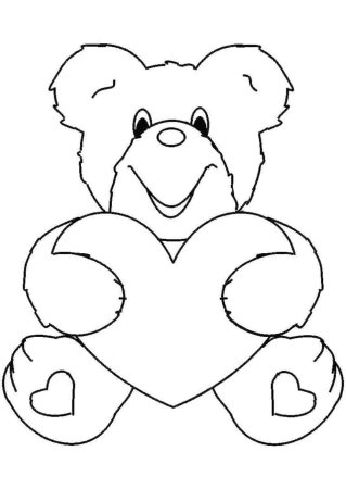 Раскраска антистресс мишка с сердечком