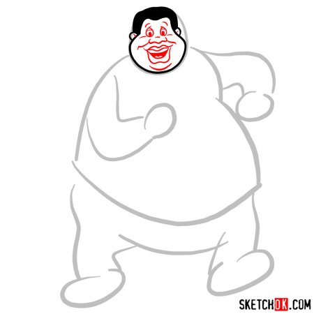 Как рисовать жирного китайца поэтапно