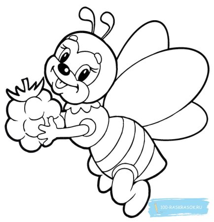 Раскраска пчёлка для детей