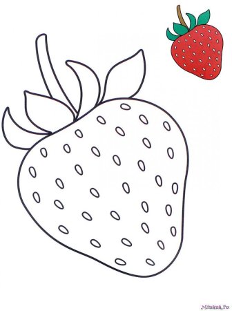 Раскраска ягоды: малина, земляника