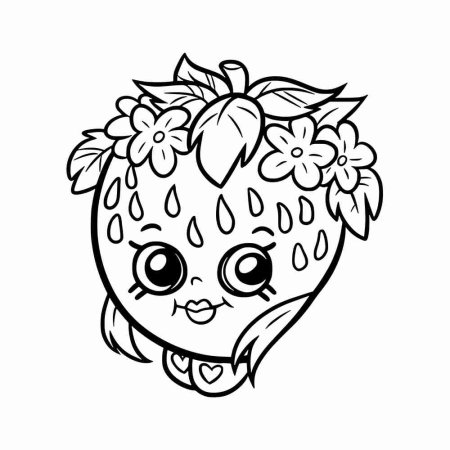 Клубника раскраска для детей