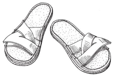 Тапочки раскраска для детей