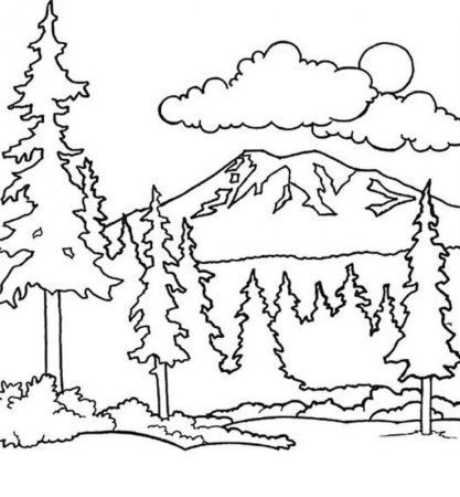 Раскраска пейзаж