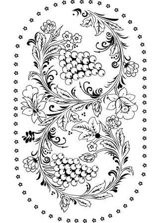 Хохлома раскраска для детей