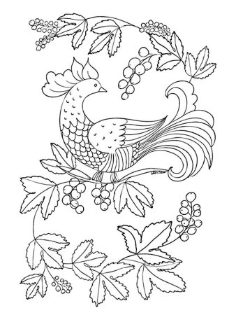 Раскраска "Хохломская роспись"