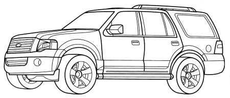 Раскраска Форд эксплорер 2008