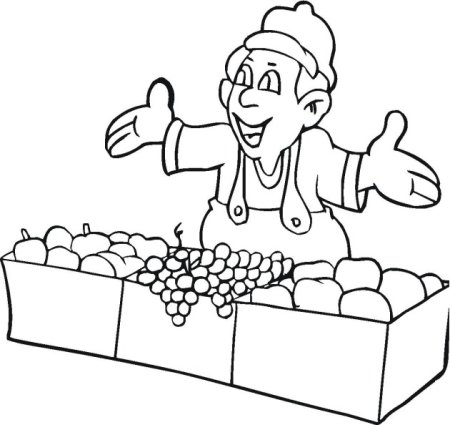 Продавец раскраска для детей