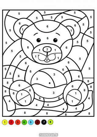Рисунки с цифрами для раскрашивания
