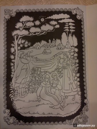 Палехская роспись раскраска для детей