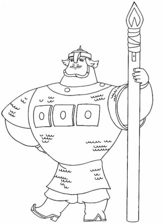 Раскраска богатыри русские Алеша Попович
