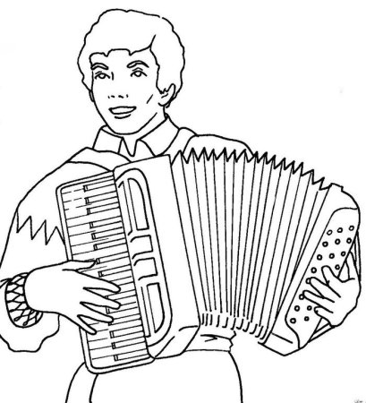 Аккордеон раскраска для детей