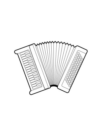 Аккордеон раскраска для детей