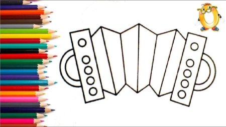 Аккордеон раскраска для детей