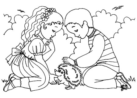 Раскраска девочка с лейкой