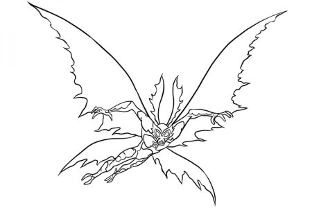 Раскраска Бен Тен крылатый