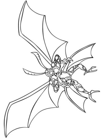 Раскраска Бен 10 крылатый