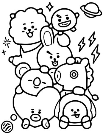 BTS bt21 раскраска