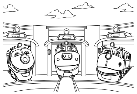 Паровозик Чаггингтон раскраска