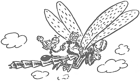 Стрекоза и муравей раскраска