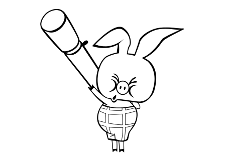 Раскраска Пятачок из Винни пуха