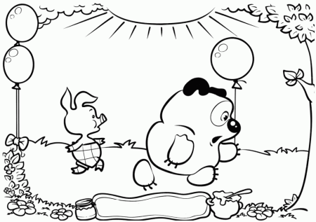 Раскраска Пятачок из Винни пуха