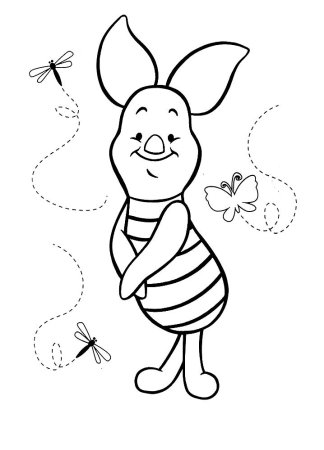 Раскраска Винни пух и Пятачок