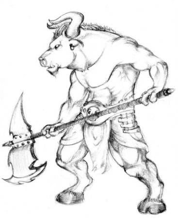 Минотавр раскраска