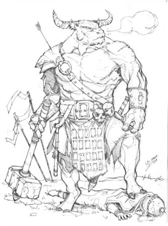 Тату быка Минотавра