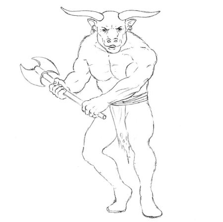 Тесей и Минотавр раскраска