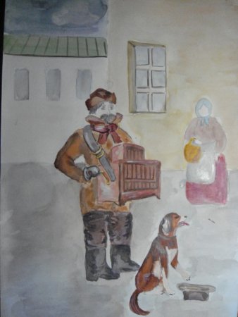Рисунок шарманщик Шуберт