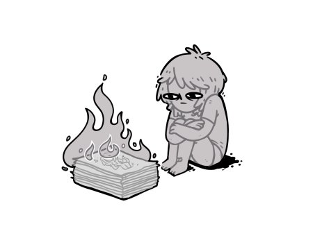 Стикеры Асинастры черно белые