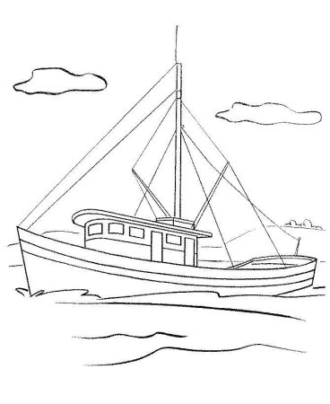 Раскраска море лодка