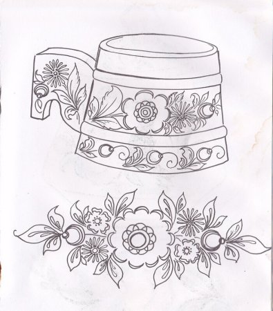 Городецкая роспись. Раскраска