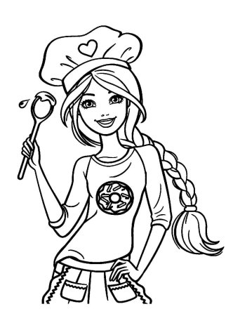 Разукрашка Барби