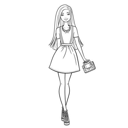 Кукла Барби раскраска