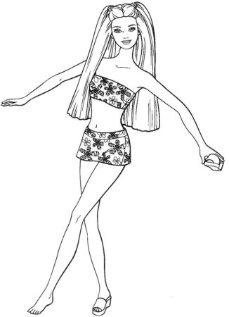 Раскраска Барби модница