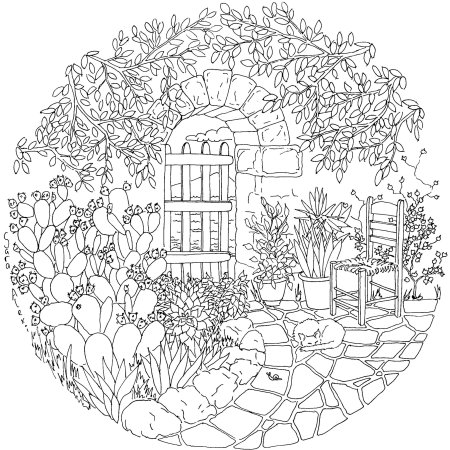 Раскраска антистресс сад