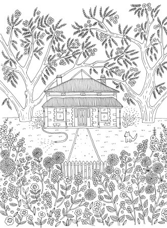 Антистресс раскраски беседки