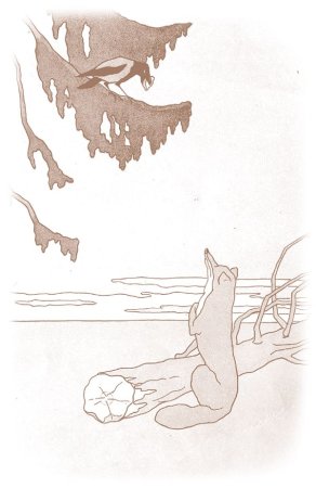 Раскраска по басне Крылова ворона и лисица