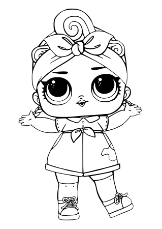Раскраска ЛОЛ Китти Квин