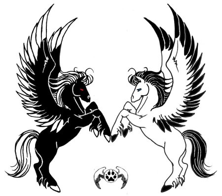 Тату крылатый конь